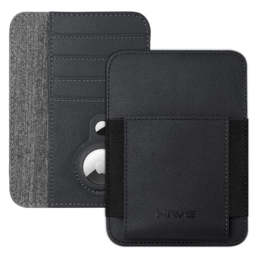 Image of Passport Holder with AirTag Slot, RFID Leather Minimalist for Travel, Fit 4 Cards & 2 Passport