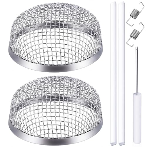 TOODOO 2 Pack Flying Insect Screen RV Furnace Vent Screen RV Water Heater Vent Cover 2.8 Inch Stainless Steel Mesh with Installation Tool