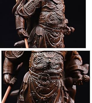 Amazon｜三国志 関羽像 関帝像 関公像 立像 高級天然ツゲ木彫り