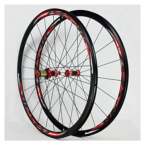 CHUDAN Ruedas Ciclismo 700C Delante/Detrás, Llantas De Aleación Ligera De Doble Pared Freno V 30Mm Juego De Ruedas De Bicicleta De Carretera Liberación Rápida 24H 8-11 Velocidad 840G / 1Paar,C