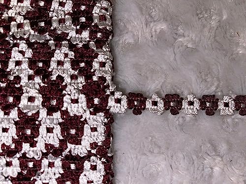 Lot 5 Chocolate Brown White Flat Daisy Floral Sewing Craft Doll Trim 1/2