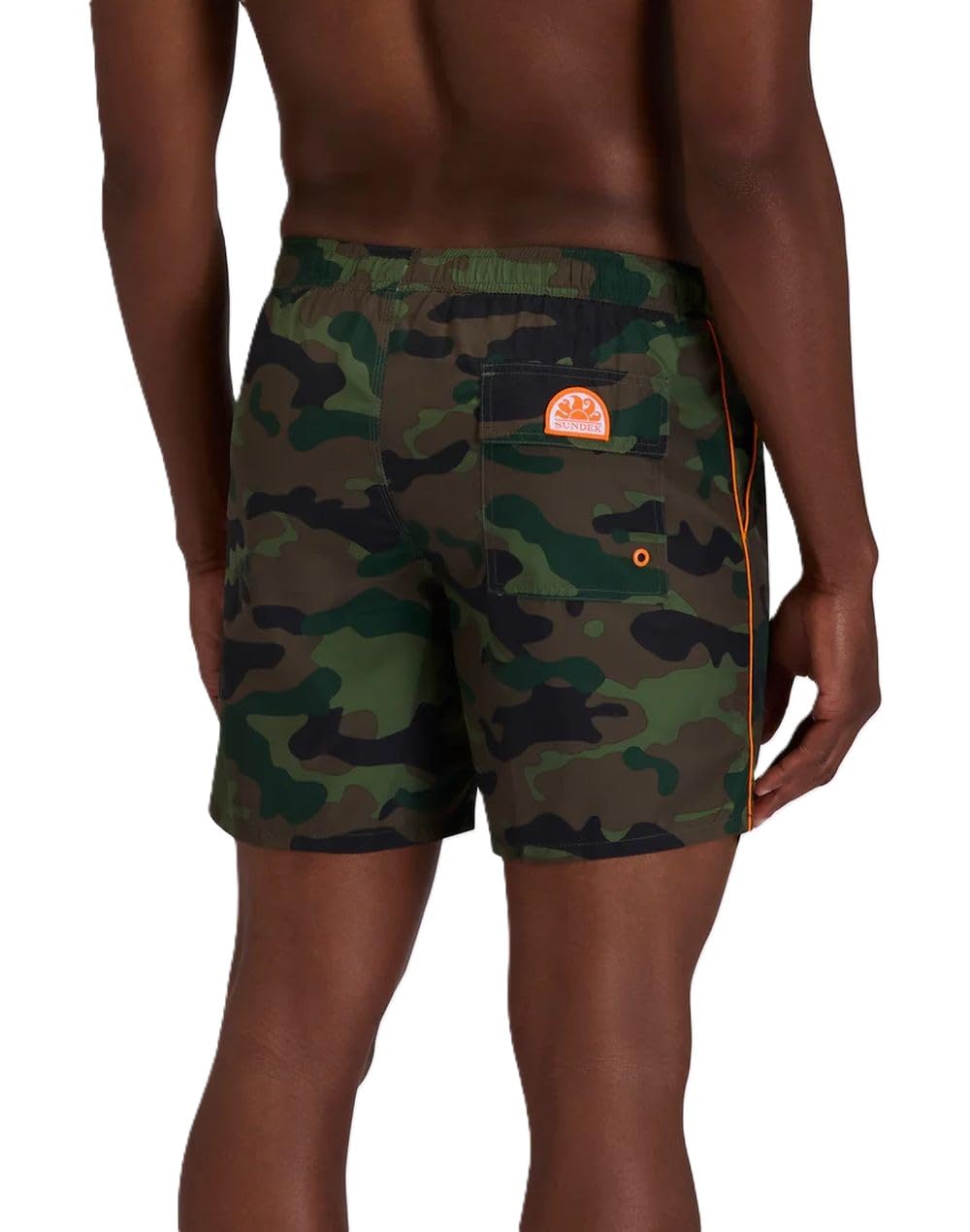 Boxer da uomo con stampa mimetica e vita elasticizzata in poliestere riciclato Repreve by Sundek