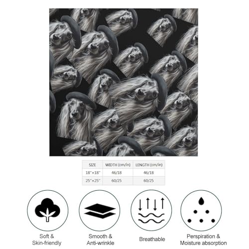 SMAZDFXX Langhaar-Hund mit Hut, modisches Kopftuch für Frauen, seidenartig, Bandana, Halstuch, Satin, quadratische Schals, Geschenke