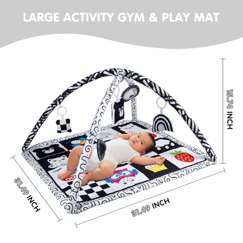 Baby Gym Play Mat, Tummy Time Mat & Activity Gym for Infant, Baby Gyms & Playmats for Babies 0 to 3 6 9 12 Months with 5 Toys for Early Sensory Exploration and Motor Skill Development - Image 5