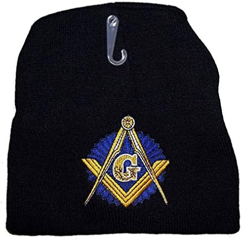 RFCO 8" Black Freemason Masonic Embroidered Winter Beanie Skull Cap Mason hat Cover