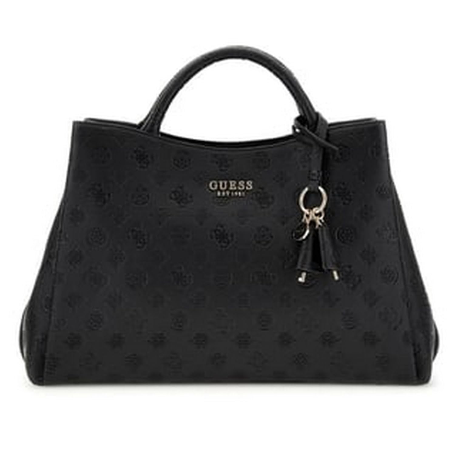 GUESS Phoebe Large Girlfriend Satchel Black Logo