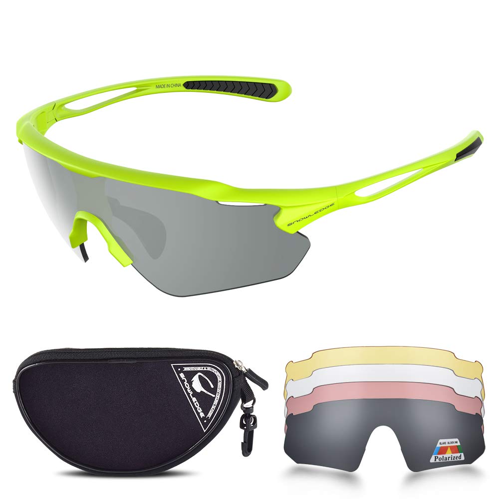 Snowledge Sports Sunglasses UV 400 Protection, Cycling Glasses with TR90 Superlight Frame for Men Women Cycling Climbing Fishing Driving Golf