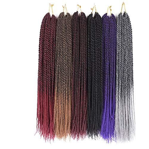 Tomo Hair 30 Roots 22 Inches Synthetic Braiding Hair Ombre Senegalese Twist Hair Crochet Braids- 8 PCS/Lot Any one Color as per Choice