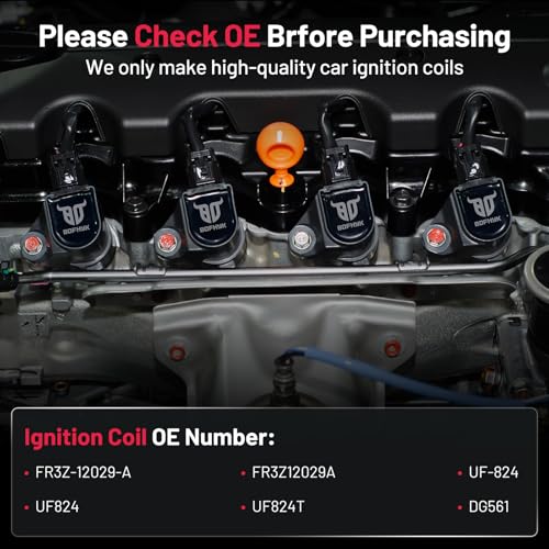 Image of BDFHYK Ignition Coil Packs Compatible with 2016 2017 F150 Mustang V8 5.0L Coil for UF824 FR3Z12029A UF824T DG561 Set of 8