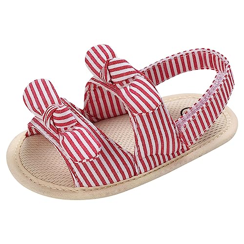 Baby Girl Sandals Toddler Infant Soft Open Toe Sandals Beach Flats Shoes Lightweight Bowknot Shoes With Elastic Strap