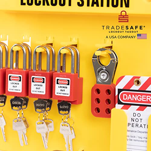 Tradesafe TSTN2 Lockout Tagout Station With Loto Devices - Lock Out Tag Out Kit Board Includes 8 Pack Safety Lock Set thumb #8