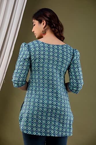 Image of Flora Printed I Cotton Top I Tops I Topper I Blouse I T-Shirt I Short Kurti ITop for Women