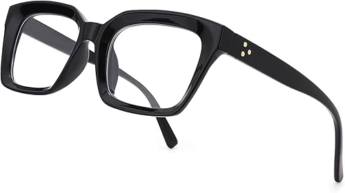 Miniatura 3 de Pro Acme Gafas cuadradas vintage clásicas con marco grueso para mujeres y hombres, gafas transparentes sin receta