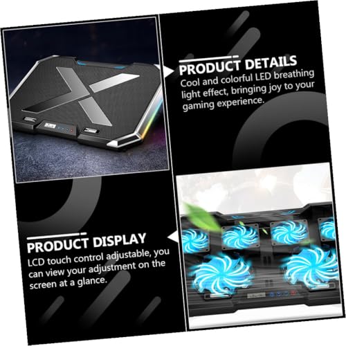 Base para portátil con ventilador RGB ajustable Uonlytech miniatura 6