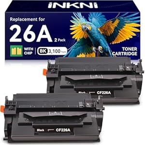 InkNI Cartucho de tóner compatible 26A de repuesto para HP 26A 26X CF226A CF226X | Compatible con impresora HP LaserJet Pro M402dn, M402dne, M402dw, M402n, MFP M426fdn, M426fdw (negro, 2 unidades)