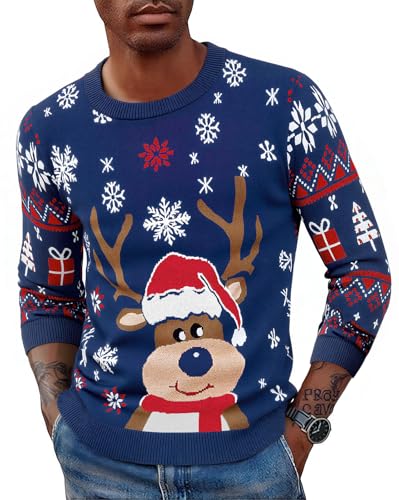 Saodimallsu Herren Weihnachtspullover Ugly Christmas Sweater Familie...
