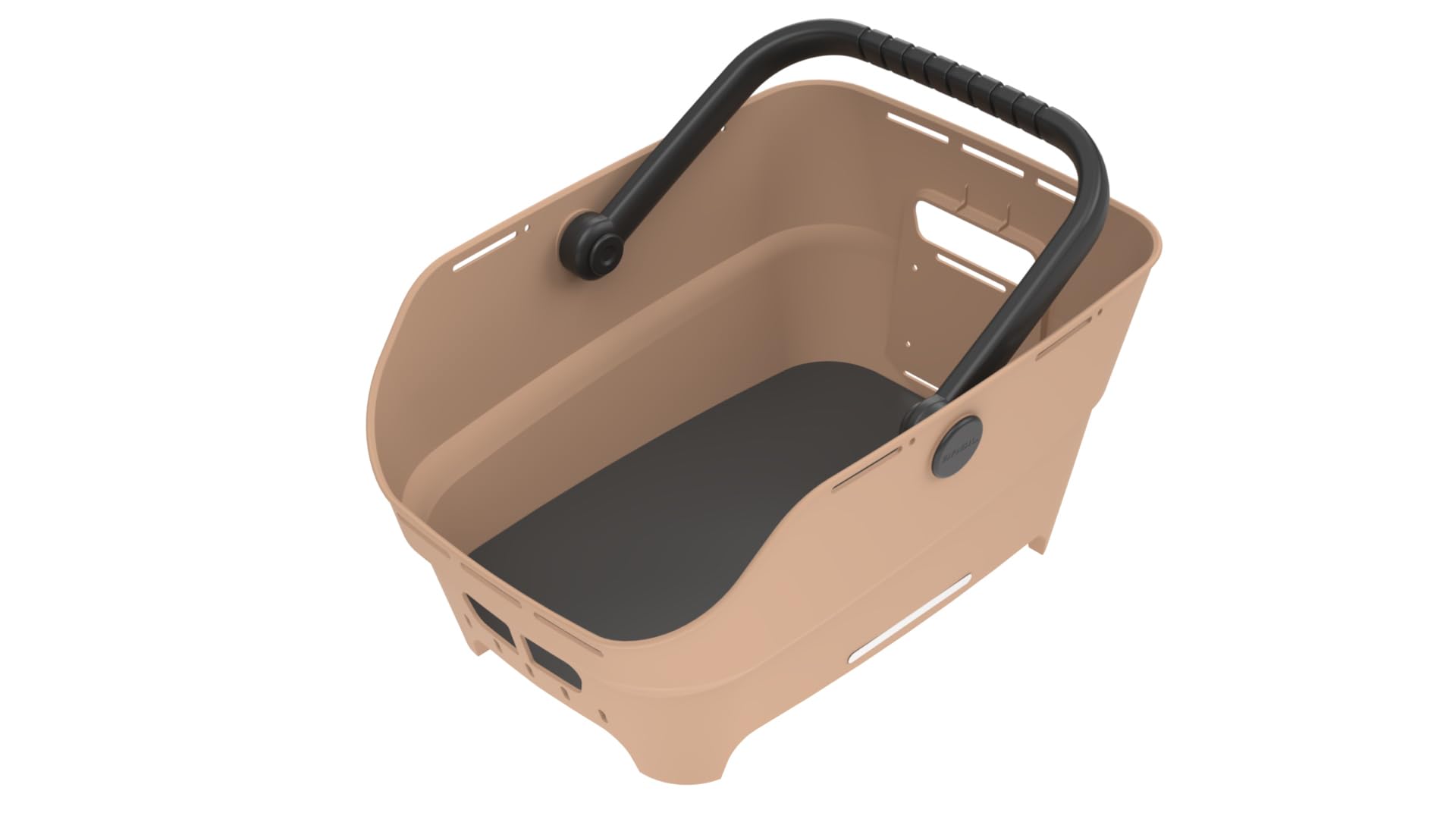 Basil Cento Neo MIK kosz rowerowy z tyłu, 21 l, z tworzywa sztucznego z recyklingu, odblaskowy, 46,9 x 23,7 x 14,1 cm, piaskowy