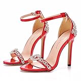 Materiales de alta calidad: las sandalias de tacón alto de verano están hechas de cuero artificial de alta calidad, que es ecológico y cómodo. La plantilla está hecha de material suave de PU, los pies son cómodos y suaves, de mano de obra exquisita, elegantes y cómodos.