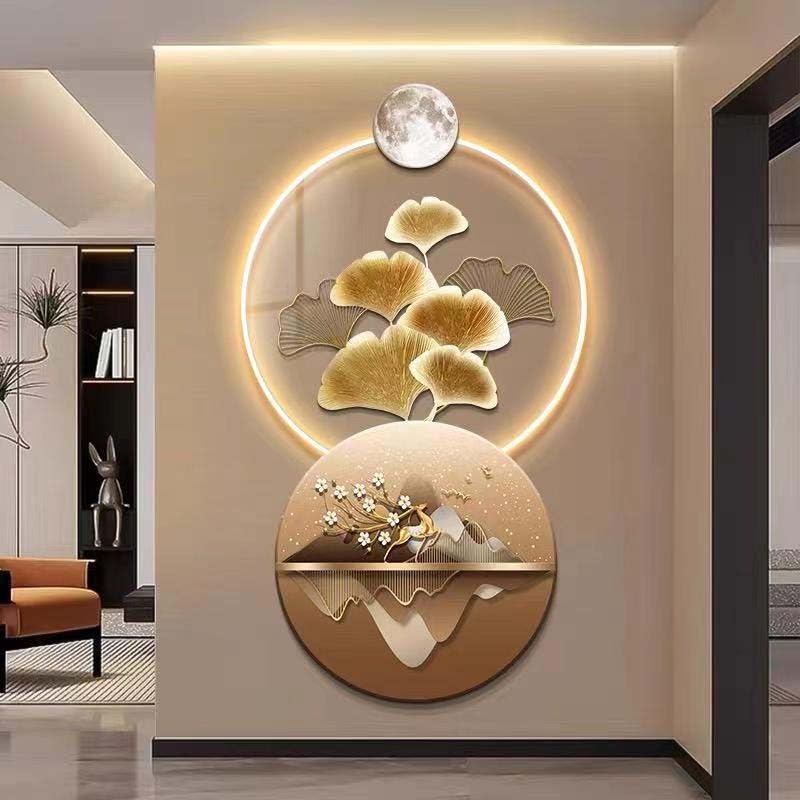 Moderne LED-Wandkunst-Dekoration, 3D-beleuchtetes hängendes Gemälde für Wohnzimmer und Korridor, angetrieben durch Steckverbindung, stilvolle Hintergrunddekoration