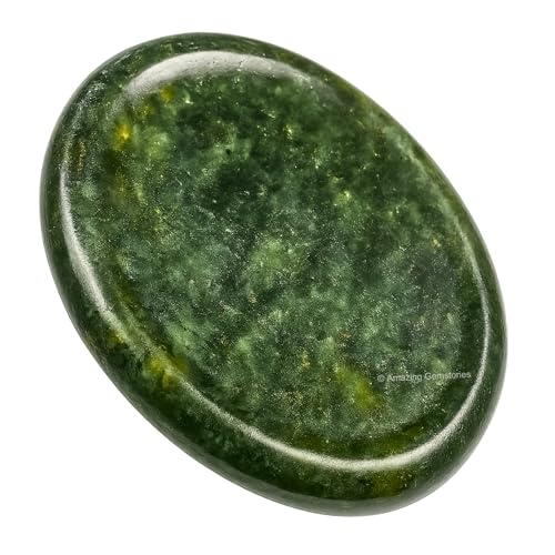 Green Jade Crystal Worry Stones for Anxiety, 1.5" Inches Healing Crystal