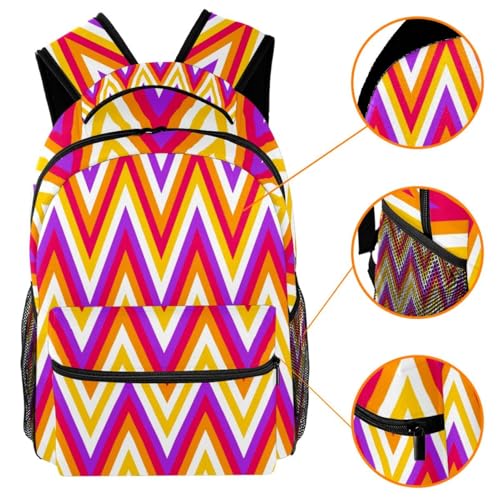Sac à dos de voyage décontracté à chevrons pour les sorties et les cours - 3
