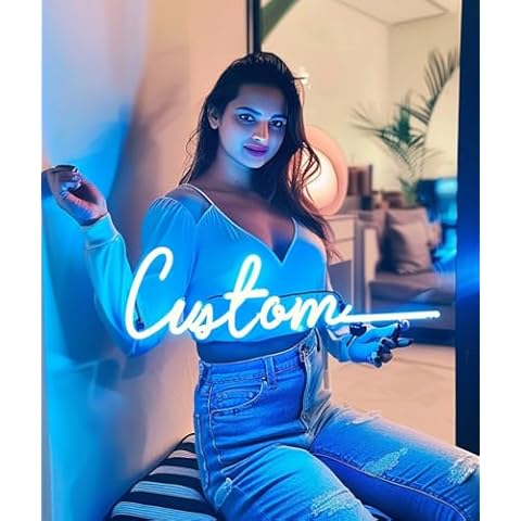 Anskeno Custom Neon Sign For Wall Decor, Personalized Led Name Sign, Neon Sign Customizable For Wedding, Birthday, Housewarming Party and Business Logo Cover