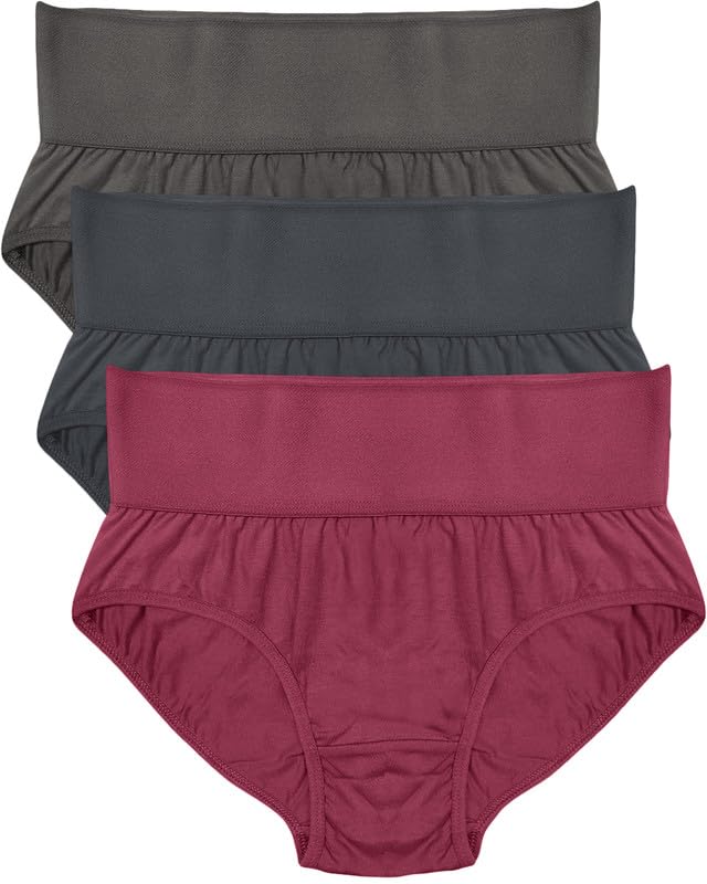 Image of Soft & Comfy Hipster Panties for Women - Pack of 3, 100% Pure Cotton, Wide Elastic Waistband, Multicolor, Perfect for Everyday Wear