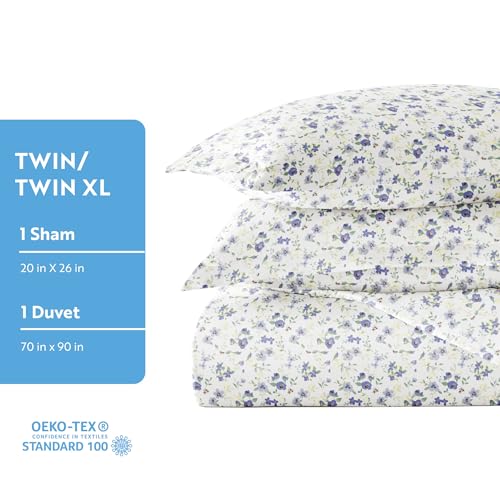Housse de couette lit simple bleu clair Linen Market en microfibre douce - 7