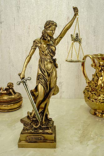 Alabaster Justitia Göttin - Escultura de la justicia del BGB (32 cm), color bronce