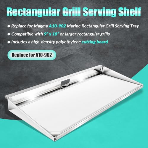 Estante rectangular para parrilla con tabla extraíble miniatura 2