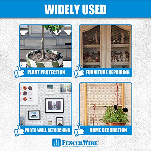 Fencer Wire Poultry Netting Fence, 20 Gauge Galvanized Hexagonal Chicken Wire Fence, 1-Inch Mesh Opening Size (4 Ft. X 150 Ft.) #TOP4