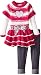 Little Lass Girls' 2 Piece Sweater Set Marled Stripe Sequin