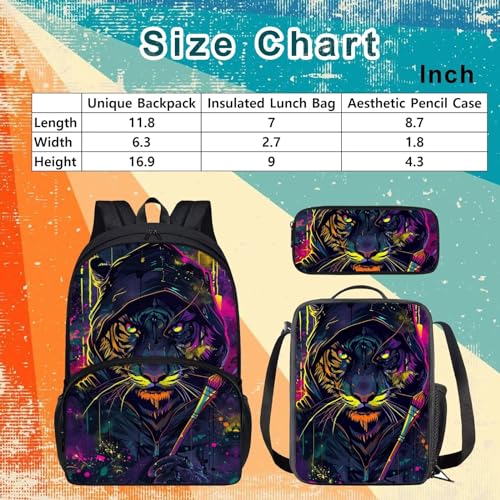 Agoviwo Cool Seal Graphic Backpack for School Girls Y2k Backpack Bookbag with Insulated Lunch Bag and Aesthetic Pencil Case3