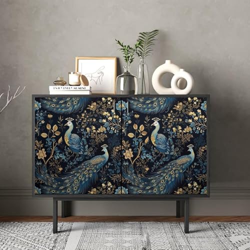 PIXELPACE Self-Adhesive Waterproof Peacock Floral Luxury Pattern Wallpaper Removable PVC Vinyl Wall Sticker for Living Room, Hall & Home Décor (45 x 304 cm) - Image 4