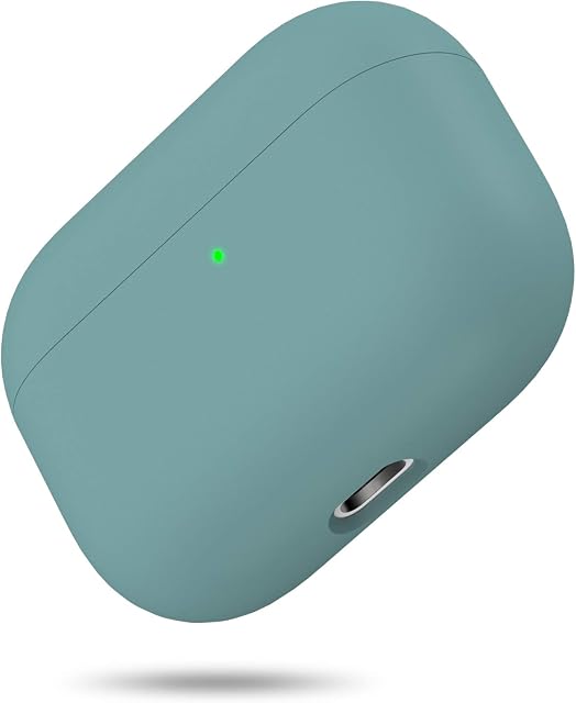Liquid Silicone Case for AirPods Pro 2019, Triple Layer Hybrid Protective Hard Case Shockproof Cover Compatible with Apple AirPods Pro By miracase MOVING LIFE (Midnight Green)