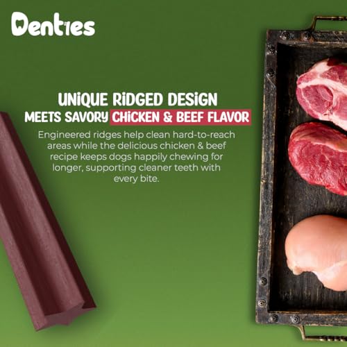 Image of Dental Chews for Dog, Dental Sticks for Small Dogs (up to 22 lbs) - Vet-Recommended Teeth Cleaning Treats, Fresh Breath, Plaque & Tartar Control, Chicken & Beef - 16 oz, 35 Treats