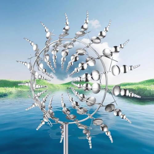 Einzigartige Magische Metall Windmühle, 3D Metall-Windmühle Windspiele Spinner Skulpturen Windfänger für Außenterrassen, Patio Rasen, Garten