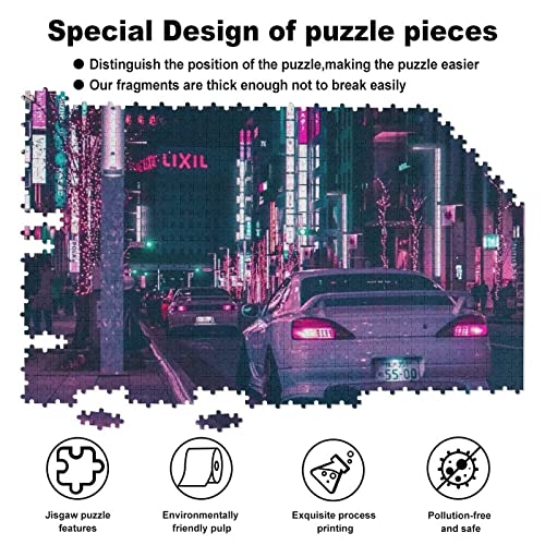 1000 PCS Neon Città Jdm Auto Puzzle Puzzle Gioco