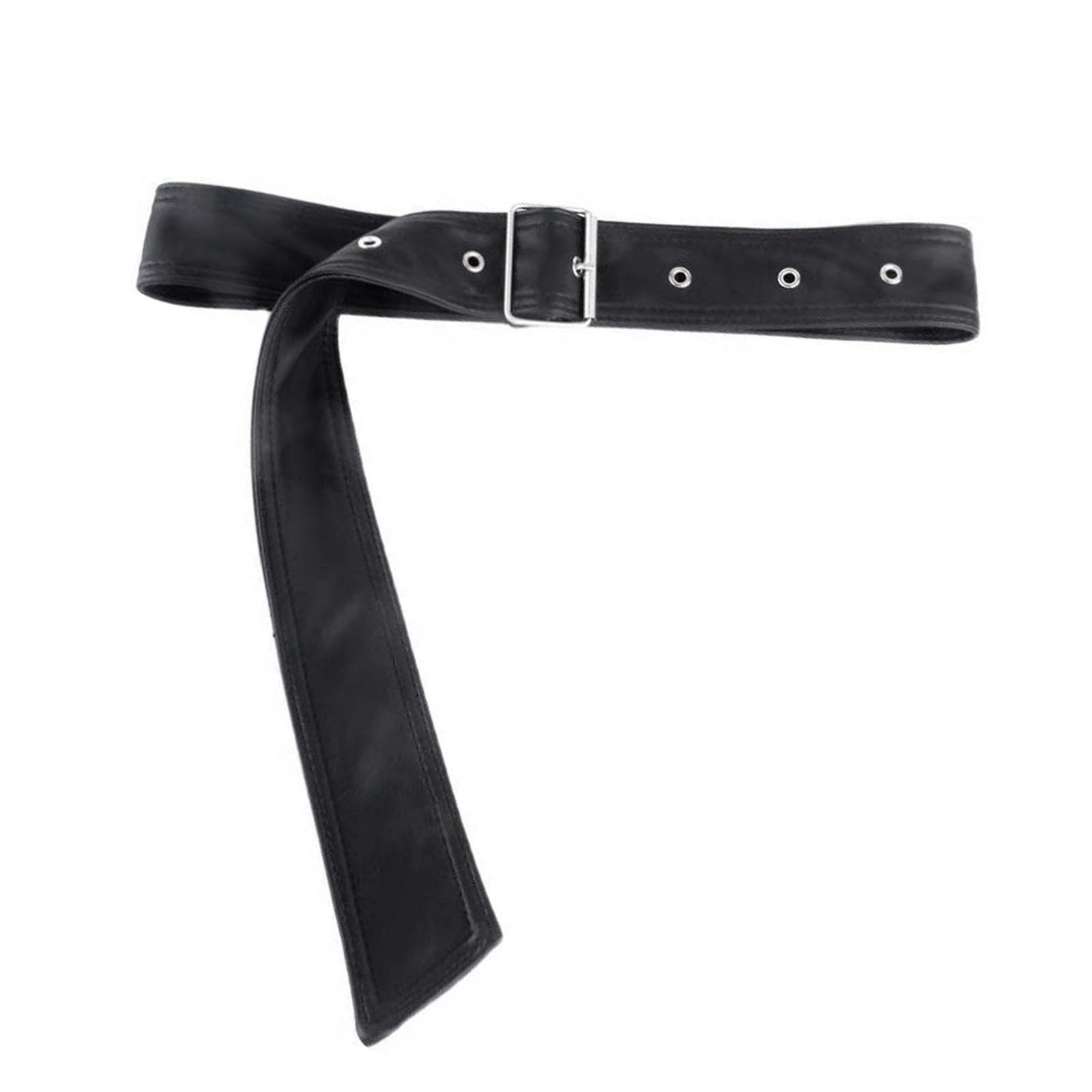 Adjustable Black PU Belt for Men Women and Teens Lightweight Practical Waistband Unisex Accessory for Daily Use Black