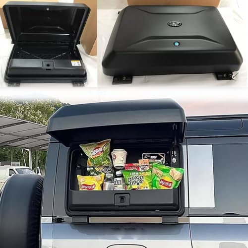 YHELI Matte Black Side Toolbox Storage Box Exterior Mounted Gear Carrier with Lock Fits for Land Rover Defender 110 90 130 2020 2021 2022 2023 2024