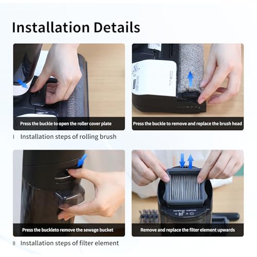 Image of keluke Roller Brush Replacement Compatible with Tineco iFloor 3,Floor One S3, iFloor 2 Cordless Vacuum Cleaner, Replacement Parts Include 2 Brush Rollers