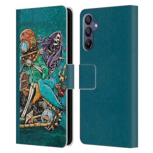 Carcasa Samsung Galaxy A15 Funda Tipo Libro de Cuero Billetera Motocicleta Sirena y Conductor