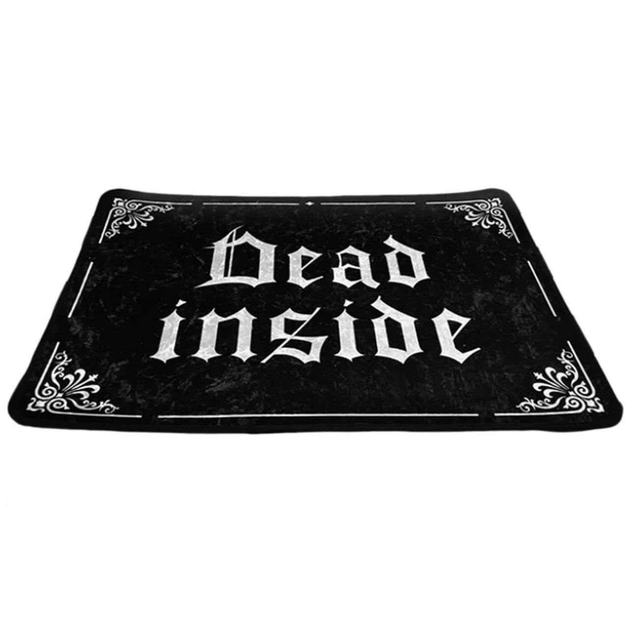 Ro Rox Dead Inside Rug Black Gothic Nonslip Home Décor Halloween Ornate Indoor