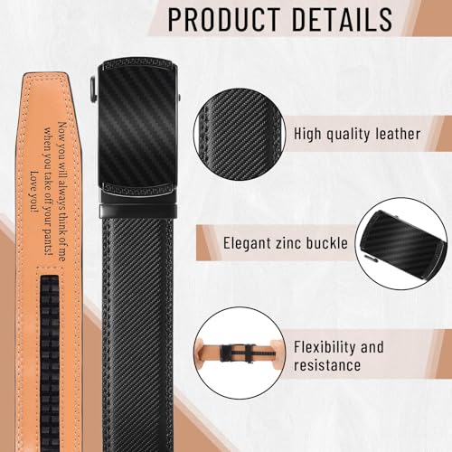 Engraved Mens Ratchet Belt Leather Slide Personalized Belt for Men with Buckle for Husband Birthday Wedding Gift3