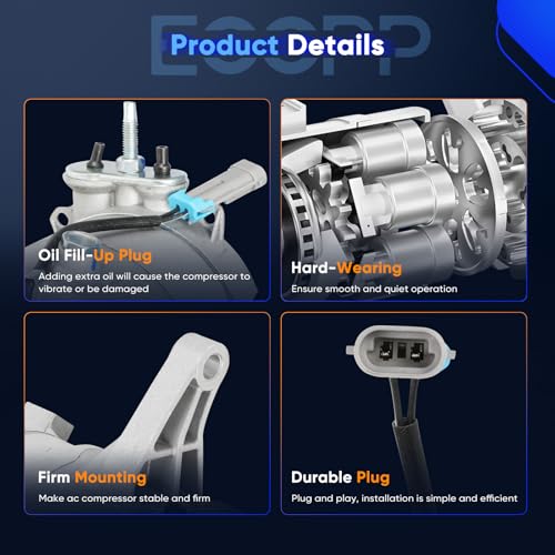 Image of ECCPP AC Compressor for Chevrolet Malibu for Pontiac G6 3.6L 2008-2012 | Fast Cooling AC Compressor with Clutch