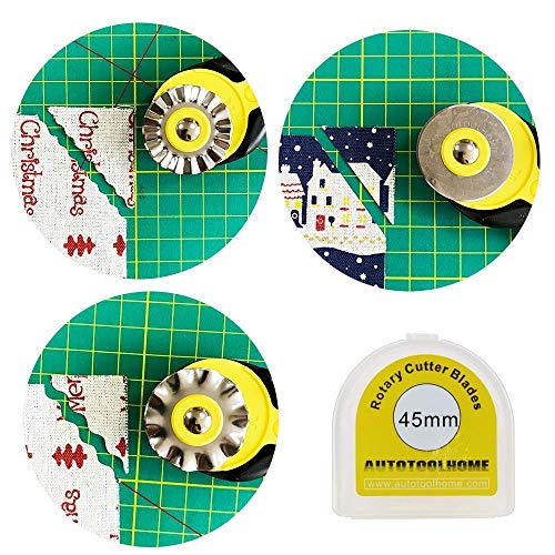 image for AUTOTOOLHOME 45mm Rotary Cutter Set with 9 Pack Replacement Rotary Bla