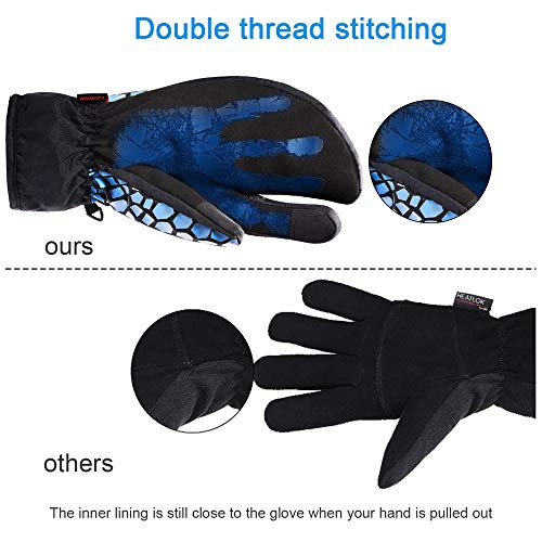 image for LANNIU Ski Gloves, Winter Glove Men Waterproof, 3-Finger Mittens Winte