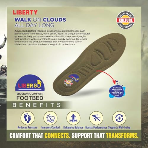 Image of Liberty Kulture Jungle Tiger Military & Tactical Canvas Boot for Men, Soft Toe, Olive Green & Black, Sizes- 6UK-11UK