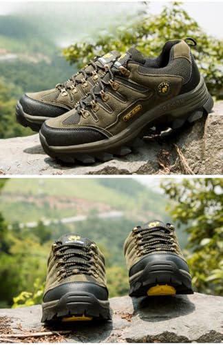 Men's Waterproof Hiking Shoes Outdoor Trekking Boots, Non-Slip Wear-Resistant Lightweight Walking Work Shoes for Camping4