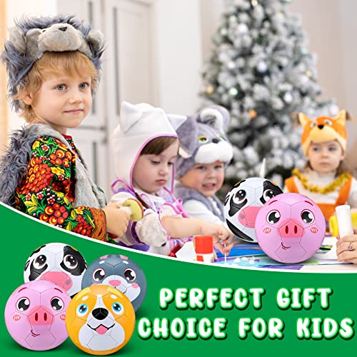 Libima 4 Pcs Size 3 Soccer Ball For Kids With Pump Cute Indoor Outdoor Toddler Sports Cartoon Ball Toys For Boys Girls Lawn Yard Game Training Practice, 4 Designs (Farm Animal Style) #TOP6